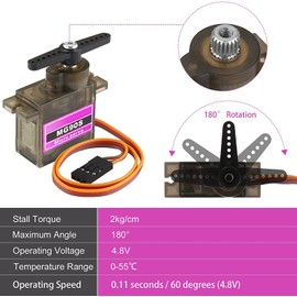 Seamuing 6Pcs MG90S Micro Servo 9G Servo Motor Metal Geared Micro Servo Motor 9G Smart Robot Car Helicopter Plane Boat