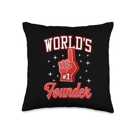#1 Founder World's Number One Founder Foam Finger Graphic Throw Pillow