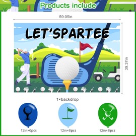 Golf Party Decorations Golf Decorations Friendsgiving Balloons Banner Golf Balloons for Let's Par-Tee Banner Golf Party Supplies