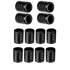 Durable Valve Caps Set – 12 Pack Black Aluminium Radiator Valve Caps – Corrosion-Resistant Tyre Caps for Cars, Motorcycles, Bikes & Trucks – Universal Dustproof & Weatherproof Design