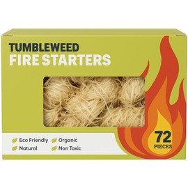 Tumbleweed Fire Starters – 72 Eco-Friendly, Waterproof Starters for Campfire, Fireplace, BBQ, Grill, Wood Stove – Long Burning, Natural Wax & Wood Shavings – No Odor, Chemical-Free