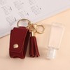 Pokinge 2pcs 30ml Hand Sanitizer Holder,Refillable Bottles Keychain,Leather Empty Squeeze