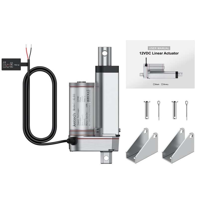 Justech Linear Actuator 12V Electric Actuator 50mm 100mm 200mm IP65