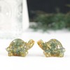 Nupuyai Pack of 2 Crystal Turtle Figurine Decorative Resin Gemstone