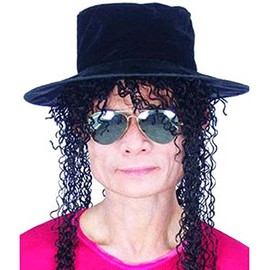 Adult 80's Pop Star Costume Wig And Hat Set