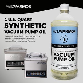 Avid Armor Premium Synthetic Vacuum Pump Oil – High-Performance 46 Viscosity, 32 oz (1 Quart) for Chamber Vacuum Sealers Machines
