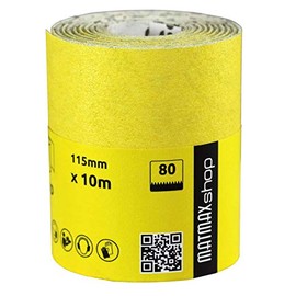 MatMax Pack of KLINGSPOR (Germany) 115mm x 10m Aluminium Oxide Sandpaper Roll + Gift (Grit, 80)