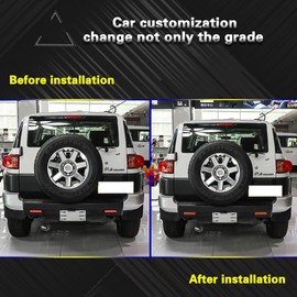 ECAHAYAKU LED Rear Bumper Reflector Light Compatible with Toyota FJ Cruiser 2007-2022 3-in-1 Function As Driving Light/Brake Light/Sequential Turn Signal Light Smoke Lens