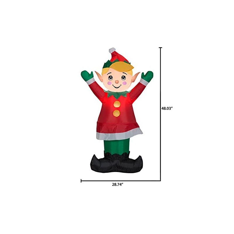 Jolly Elf LED 4' Inflatable Christmas Yard Decoration