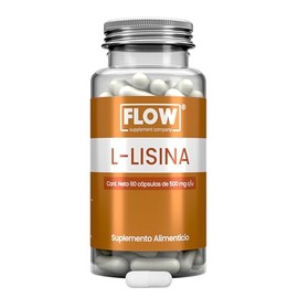 L-Lisina 500 mg - 90 Cápsulas - L Lisina Lysine - Suplemento Alimenticio Sin Gluten y Aditivos - Apto para Dietas Keto - L-Lysine - Sin Azúcar - Flow Supplements
