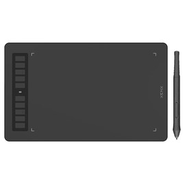 XENX P3-1060B Graphic Drawing Tablet 10x6 inch with 10 Shortcut Keys, 8192 Pressure Levels Battery-Free Pen Compatible with MacOS Windows Android for Art Drawing Design OSU Black