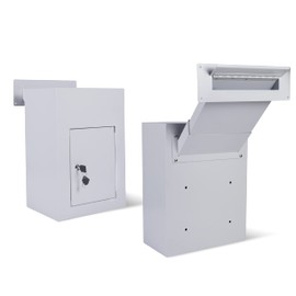 flybold Drop Slot Safes Key Drop Box Mail Slots for Walls Tall Wall Safe Dual Access Dropbox has Tubular Key Locking Anti Fishing Baffle Serves as Mail Catcher Mailbox and Mounted Drop Box Deposit