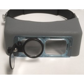 Headband Magnifier Visor 3.5X with 4" Focal Length & Working Distance & 5X Swivel Eyeloupe by Electro-Optix