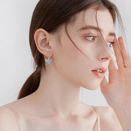 Butterfly Earrings 925 Sterling Silver Celtic Drop Hanging Earrings Butterfly Jewellery Gift for Women Girls, Sterling Silver, Abalone