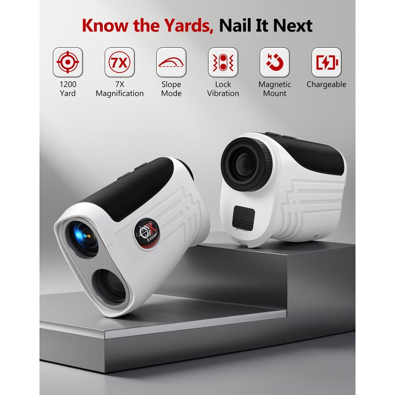 Leexox Golf Rangefinder with Slope Switch, 1200 Yards Rechargeable Range