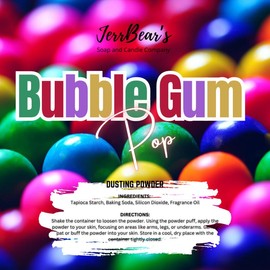JerrBear’s Custom Body Dusting Powder - Scented - Gentle - Fine Powder Talc-Free Fragrance Moisture Cosmetic Skin Care:_Bubble Gum Pop
