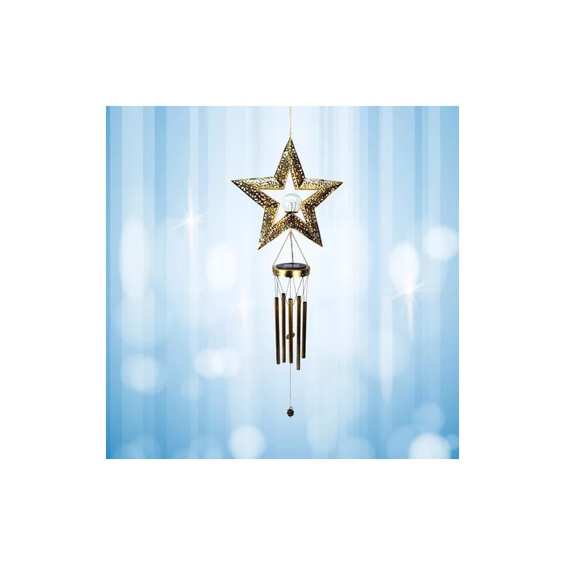 generic Estrella Exterior Jardín Colgante Luces Solares Carillón
