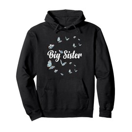 Big Sister Cute Butterfly Design For New Big Sisters Pullover Hoodie
