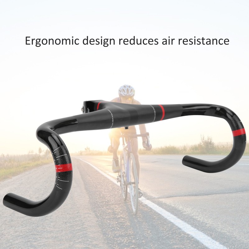 Spomann 420x100mm Carbon Fiber Road Integrated Bicycle Handlebar with Stem