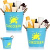 Wenceda 2 Pack Metal Sunscreen Pool Storage Bucket, Poolside Basket