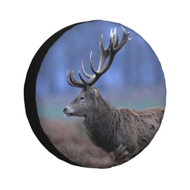Universal Adorable Wildlife Red Deer Waterproof Dustproof Spare Wheel Cover for Trailer RV SUV SUV 17"