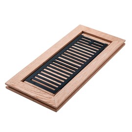 Qirui White Oak Hardwood Flush Mount Floor Register, 4X12 Inch, High Output Air Flow, with Damper, Unfinished