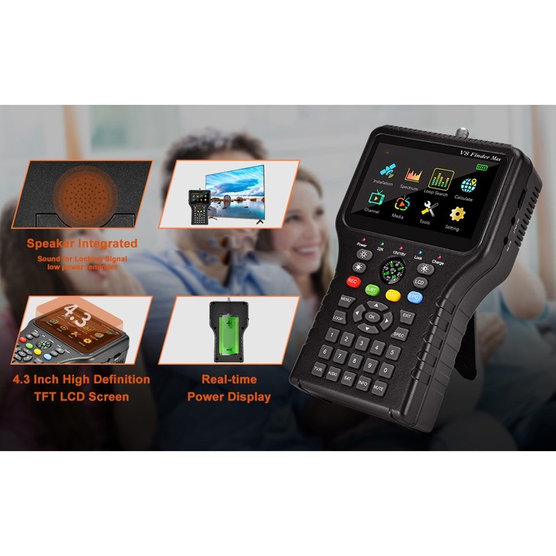 Satellite Finder with Compass Function 4000mAh 4.3in TFT LCD Display