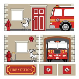 DHP - Juego de Cortinas de diseño del Departamento de Bomberos para Cama Junior Loft, Muebles para niños, Color Azul