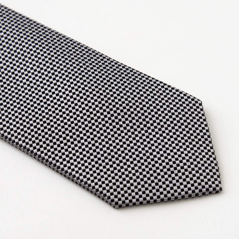 Ojier Men's Necktie/Jacquard Tie, 100% Silk Silk, Plain, Mini Plaid,