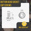 DTGN #8-32x1/4 Button Head Socket Cap Screws - 100Pack -