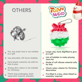 TOANWOD Christmas Party Favors Pop Toys: 16PCS Christmas Stocking Stuffers Classroom Gifts for Kids, Goodie Bag Stuffers Mini Fidget Keychain Bulk, Birthday Party Supplies Prize Box Toy for Girls Boys