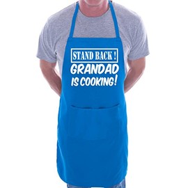 Stand Back Grandad Is Cooking Fathers Day BBQ Novelty Apron Blue