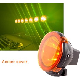 JIUHUAN 7 Inch HID Offroad Light Spot Beam 12-24V55W HID Fog Driving Work Lamp Clear and Amber Cover 4x4 Off-Road Rally Round Fog Lighting For Truck SUV ATV