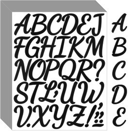 Bemeol 1368 Pieces Letter Stickers 36 Sheets 2 Inch Alphabet Letter Stickers Vinyl Self Adhesive Stickers Letters for Bulletin Board Home Classroom Mailbox Decor(Black)