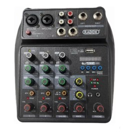 Radox Mezcladora De Audio 4 Canales Bluetooth 012-419 Radox