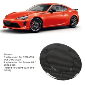 Fuel Tank Door Cover, Fuel Tank Cover Door Decal Carbon Fiber Texture Sticker Carbon Fiber Fuel Tank Cover for GT86 ZN6 ZC6 2012-2020