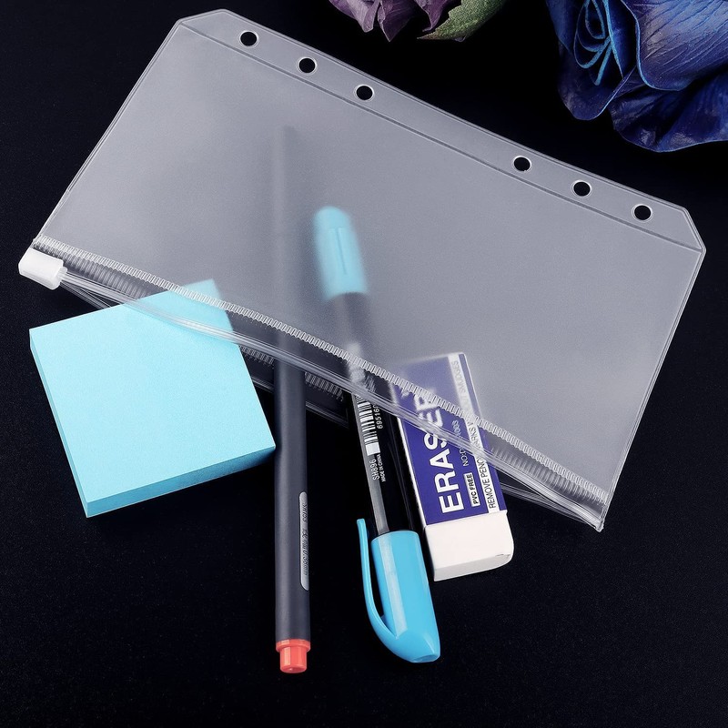 Pack of 20 A6 Holes Binder Pockets, 6-Hole Binder Pockets,