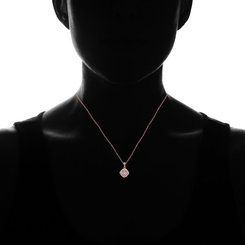 Plata de Ley Chapados en oro rosa imitación Gemstone 7