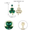 EVER FAITH St Patrick's Day Clover Stud Earrings Sparkling Heart