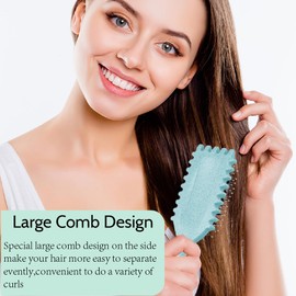 Defining Brush For Women,Boar Bristle Hair Brush, Styling Brush for Detangling Shaping (Green)