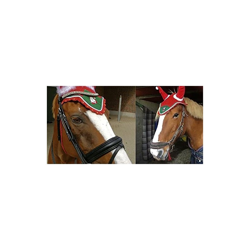 Christmas Santa Claus Horse Ear Bonnet Net Hat Hood Mask