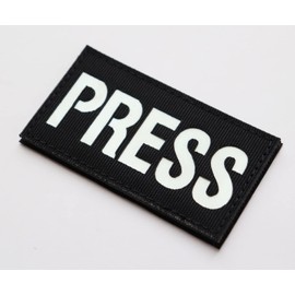 Patch PRESS (Press Agencies, Mass Media, Press) Luminous Materials, Velcro (Velcro, Velcro, Velcro) Removable, Military Airsoft Patch