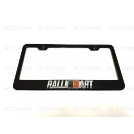 License Plate Frame 1pc 3D RALLIART Logo Emblem Badge BLACK Stainless Metal License Plate Frame