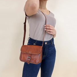 Gusti Leder nature "Mary S" Genuine Leather Cross Body Handbag Shoulder Bag Festival Party Bag Small Vintage Style Unisex Natural Brown H17