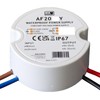 LED Box Recessed Transformer 24 V Waterproof IP67 Round Small for e.g. Power Supply Sockets (20 Watt)