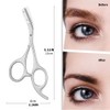 DINNAT Eyebrow Scissors with Comb, Stainless Steel Facial Grooming Scissors