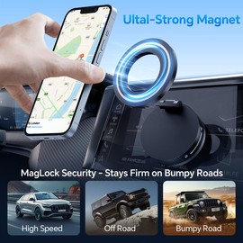 Lionora 360° Adjustable Magnetic Phone Holder, Metal Suction Cup Phone Mount, Vacuum Magnetic Phone Holder, Foldable Phone Mount for Your Car/Bathroom/Gym/Mirror, for All Smartphones & All Car Models