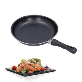 7.9in Non Stick Stainless Steel Frying Pan, Professional Black Round Pancake Pan with Comfortable Handle, Cooking Pan Reusable Skillet Pan for Crepes Pancakes Fried Eggs, Suitable for Induction Cooker