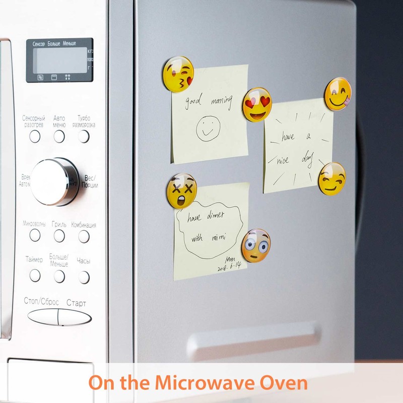 Lesfit Magnetic Emojis, 12 Pack 3D Glass Smiley Emoji Fridge