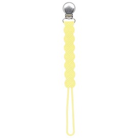 Three Little Tots All Silicone Modern, Short and Safety Tested Pacifier Clip (Baby Yellow, Waverly)